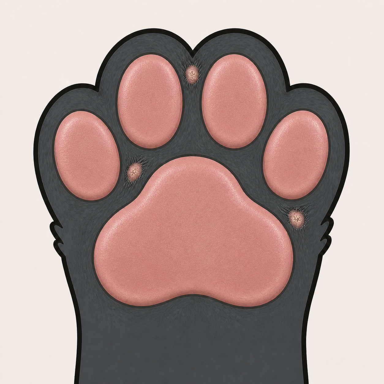 Coco's moisturized paw pads